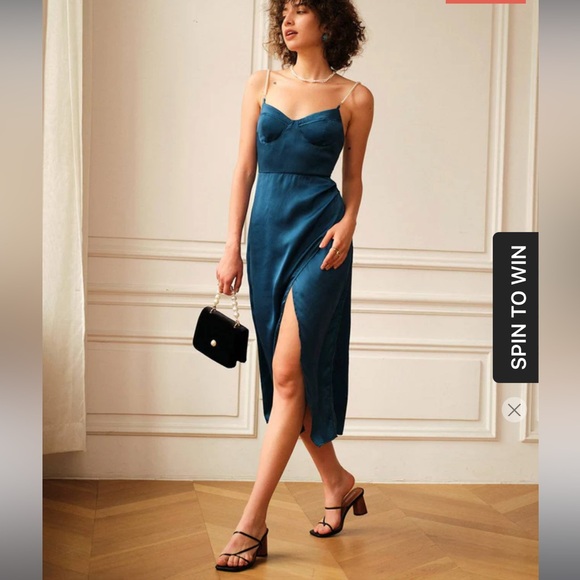 RIOHAS Satin Midi Dress - Picture 1 of 7